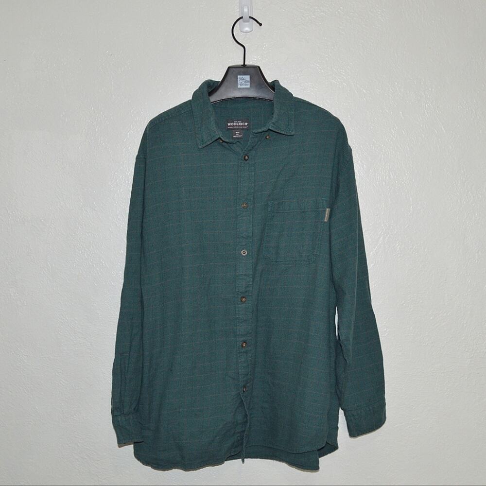 Woolrich Flannel Button Down Shirt Blue and Brown Size XL
